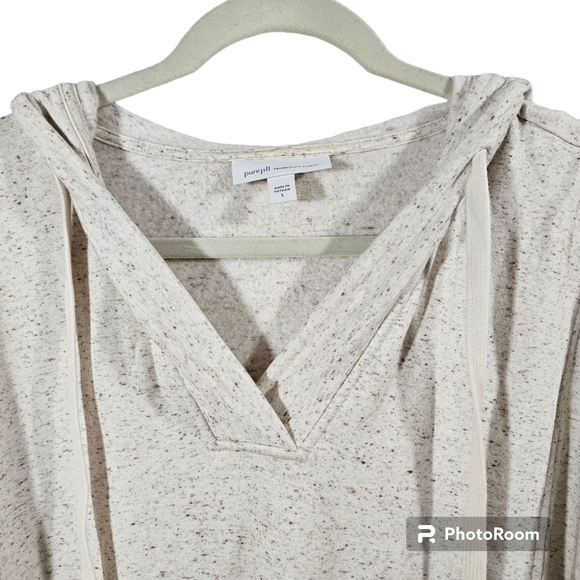 Pure Jill Oatmeal Heather Hooded Tranquility Fleece  Women's Size Large - Picture 2 of 11